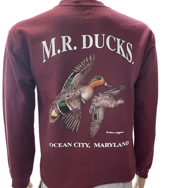 M.R. Ducks® 2024 Collection Crew Neck Sweat Shirt In Maroon