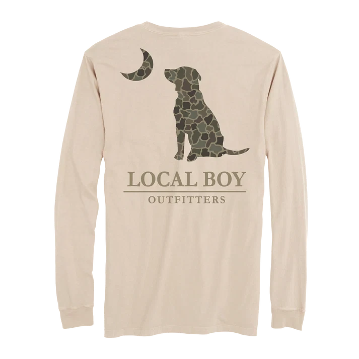 Local Boy Outfitters® Brush Camo Dog And Moon Long Sleeve Tee