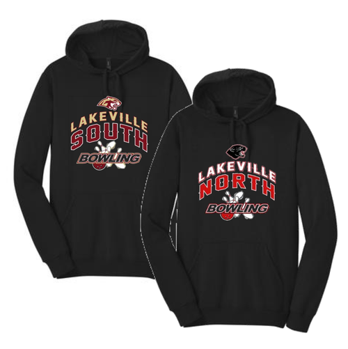 District ® The Concert Fleece ® Hoodie Black with North or South Bowling Logo