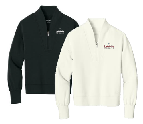 OGIO® Women’s Transcend 1/4-Zip (Black or Opal White) with left chest  embroidered logo