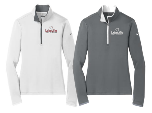 Nike Ladies Dri-FIT Stretch 1/2-Zip (White or Grey) with  left chest embroidered logo
