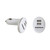 White Double USB Car Charger