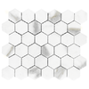 Calacatta Gold Italian Marble 2" Hexagon Mosaic Tile Honed