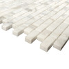 Calacatta Gold Marble Mini Brick Honed Mosaic Tile Sample