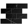 Nero Marquina Black Marble 12x24 Tile Honed Sample
