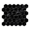 Nero Marquina Black Hexagon 2" Mosaic Tile Honed