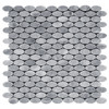 Bardiglio Gray Marble Oval Ellipse Mosaic Tile Honed