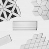 Bianco Dolomite Marble Geometrica Mosaic Tile with Nero Marquina Black Triangles Honed Combination