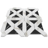 Calacatta Gold Italian Honed Marble Geometrica Mosaic Tile with Nero Marquina Black Triangles
