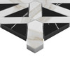 Calacatta Gold Italian Marble Geometrica Honed Mosaic Tile with Nero Marquina Black Triangles