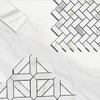 Calacatta Gold Italian Marble Geometrica Mosaic Tile with Bianco Dolomite Triangles Polished Combination