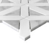 Bianco Dolomite Marble with Carrara White Triangles Geometrica Polished Mosaic Tile Sample