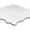 Bianco Dolomite Marble Basketweave Polished Mosaic Tile with Bianco Dolomite Dots
