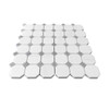 Bianco Dolomite Polished Marble Octagon with Bardiglio Dots Mosaic Tile