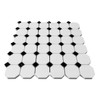 Bianco Dolomite Honed Marble Octagon with Black Dots Mosaic Tile Sample