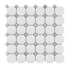 Bianco Dolomite Marble Octagon with Carrara Dots Mosaic Tile Honed Sample