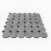 Bardiglio Gray Polished Marble Octagon with Nero Marquina Black Dots Mosaic Tile Sample