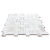 Calacatta Gold Italian Polished Marble Basketweave Mosaic Tile with Calacatta Oro Dots