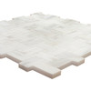 Calacatta Gold Italian Marble Basketweave Polished Mosaic Tile with Calacatta Oro Dots