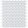 Bianco Dolomite Mini Brick Mosaic Tile Honed Sample
