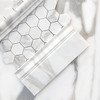 Calacatta Gold Italian Marble 2" Hexagon Mosaic Tile Honed Combination