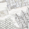 Calacatta Gold Italian Marble 1" Hexagon Combination