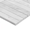 White Carrara  1x6 Stacked Mosaic Tile Honed