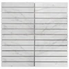 Carrara White Italian Marble 1x6 Stacked Mosaic Tile Honed