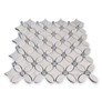 Honed Carrara May Flower Mosaic Tile with Bardiglio Gray Penny