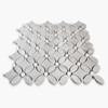 Honed  Carrara White Marble May Flower Mosaic Tile with Dolomite Penny
