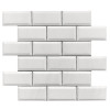 Bianco Dolomiti Marble Italian White Dolomite 2x4 Wide Bevel Mosaic Tile Polished