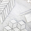 Carrara White Italian Marble Rhombus 3D Diamond Cube Mosaic Tile Honed Combination