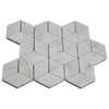 Honed Carrara White Italian Marble Rhombus 3D Diamond Cube Mosaic Tile