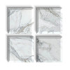 Calacatta Gold Italian Marble 4x4 Subway Tile Wide Beveled Polished