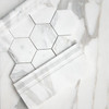 Calacatta Gold Italian Marble 4" Hexagon Mosaic Tile Polished Combination