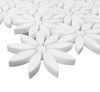 Bianco Dolomite Honed With Bianco Dolomite Center Accent Daisy Flower Waterjet Mosaic Tile