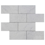 Italian White Carrera Marble Bianco Carrara 12x24 Marble Tile Honed