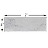 Carrara Marble 4x12 Wide Bevel Subway Tile Polished