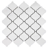 Bianco Dolomite Marble Arabesque Baroque Lantern Mosaic Tile Honed