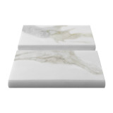 Calacatta Gold Honed Marble 3" x 6" Bullnose Trim Tile Sample