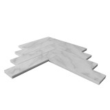 Carrara White Honed Marble 2" x 8" Herringbone Mosaic Tile Sample