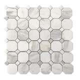 Calacatta Gold Marble Octagon Mosaic Tile Polished Sample