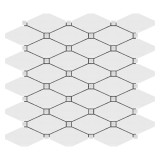 Bianco Dolomite Marble Long Octagon Rhomboid Mosaic Tile Polished Sample