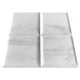 Carrara Honed Marble 4" x 4" Wide Bevel  Tile