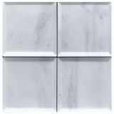 Carrara Marble 4" x 4" Wide Bevel Tile Honed Sample