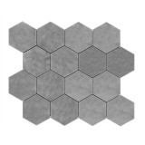 Bardiglio Gray Marble 3" Hexagon Mosaic Tile Polished Sample