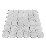 Carrara White Italian Polished Marble Octagon Mosaic Tile