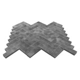 Bardiglio Gray Honed Marble 1" x 3" Herringbone Mosaic Tile