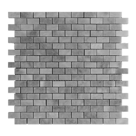 Bardiglio Gray Marble Mini Brick Mosaic Tile Polished Sample