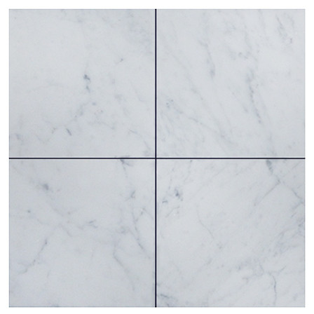 Italian White Carrera Marble Bianco Carrara 6x6 Marble Tile Honed